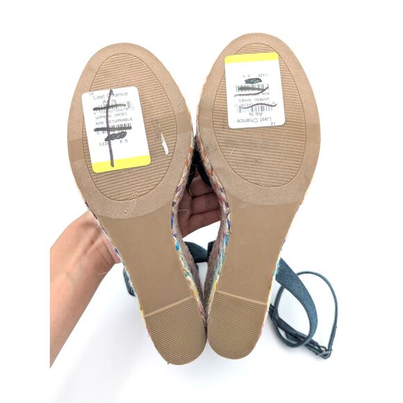 Abound Sukie Espadrille Wedge Sandals Women's Blue Denim Size US8.5M - Picture 6 of 10